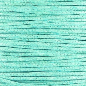 Waxkoord 1mm turquoise green, 2 meter